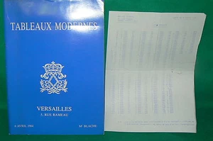 catalogue vente enchères VERSAILLES Tableaux modernes + liste prix de vente (21) - Imagen 1 de 2