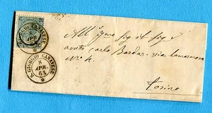 1865 S.GIORGIO CANAVESE d.c.su c.20 su 15 III Tipo. (400496) - Imagen 1 de 1