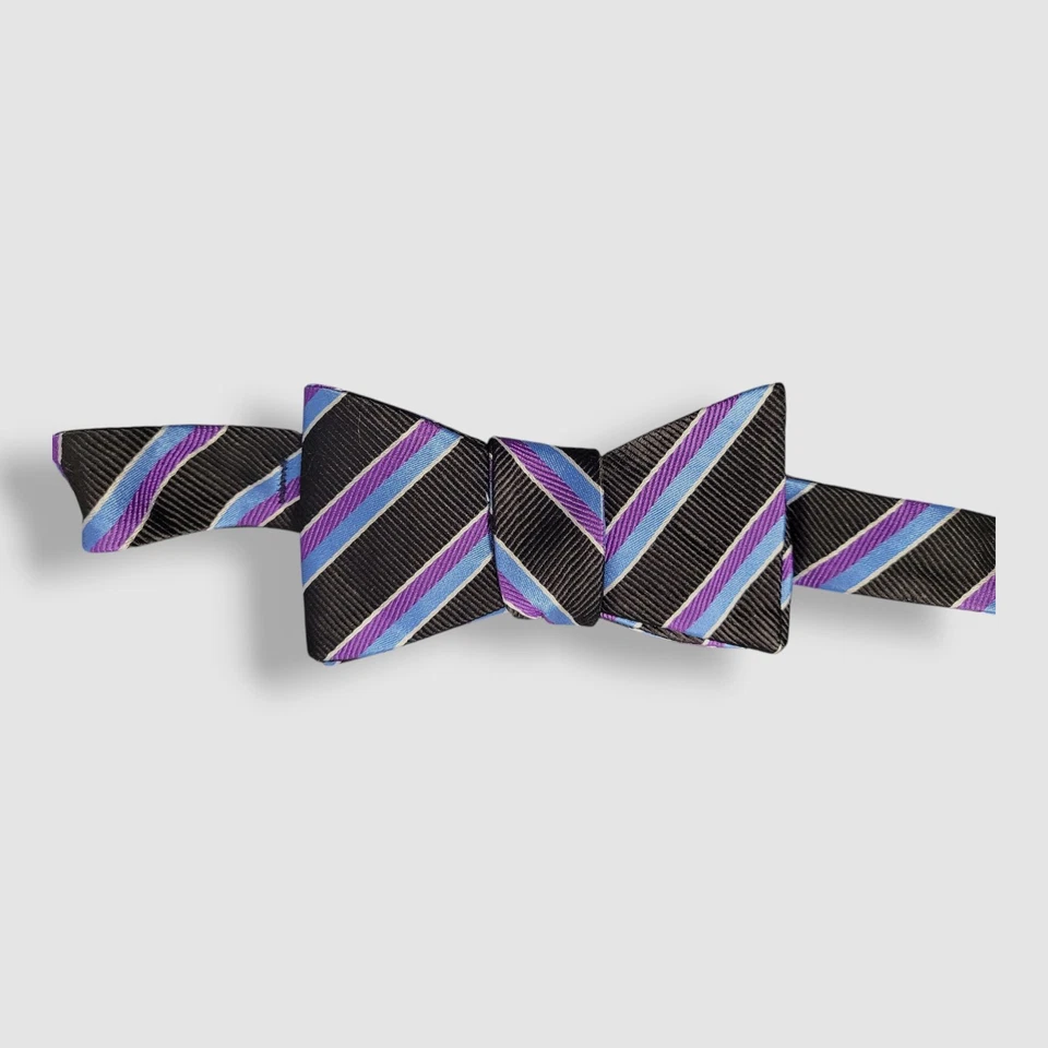 Pajarita ajustable Ted Baker para hombre púrpura seda a rayas preatada Foto 1 de 1