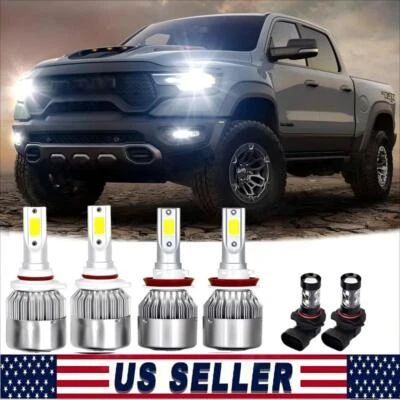 6x LED Headlight+Fog Bulbs For For 2009 2010 2011 2012 Dodge Ram 1500 2500 3500 Foto 1 de 4