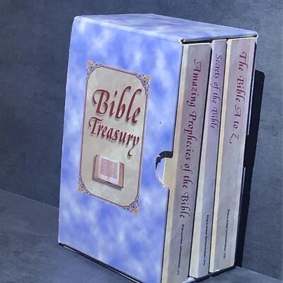Bible Treasury 3 Volume A to Z Amazing Prophecies book set christian used good - Image 1 of 4
