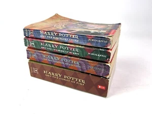 Lot of 4 Harry Potter Book Series 1, 2, 3 & 4 Paperback by J. K. Rowling - Picture 1 of 7