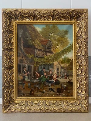 🔥 Fine Antique Dutch Old Master Smoking Genre Oil Painting, Provenance 1851 - Image 1 of 4