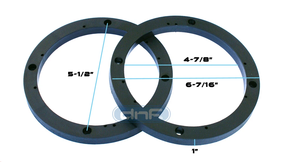 NUEVO 6.5" (6 1/2") PAR ALTAVOCES ESPACIADORES ANILLOS 1" PROFUNDIDAD (PAR) .5 UNIVERSAL Foto 1 de 1