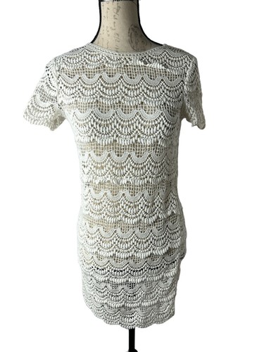 Costume da bagno Michael Kors XXSmall estivo spiaggia uncinetto vestito copricostume bianco a strati