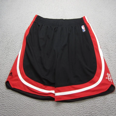 Houston Rockets Shorts Mens Extra Large Black Red NBA Basketball Athletic Adidas Cover