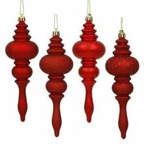 Vickerman N500203 7 in. Red Finial 4 Finish Asst 8-Box - Picture 1 of 1