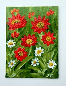 ACEO Original Miniature Painting: "Sunshine Blooms" by Judith Rowe - Picture 1 of 3