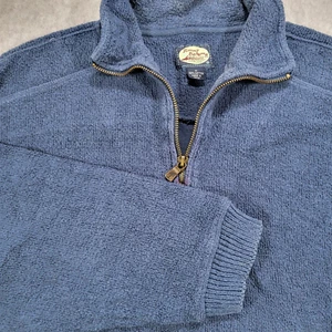 Tommy Bahama Men's Medium 1/4 Zip Blue Cotton Pullover Sweater - Imagen 1 de 7