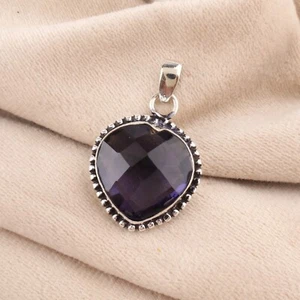 Tanzanite Gemstone Indian Handmade Jewelry 925 Sterling Silver Pendant For Women - Picture 1 of 7