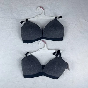 Lot of 2 Auden Wirefree Lounge Bra Womens 36D Blue Heater Soft Adjustable Strap - Picture 1 of 5