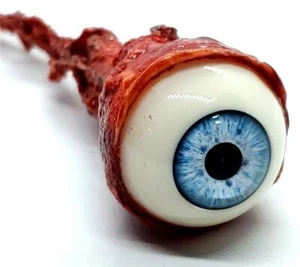HALLOWEEN HORROR Film PROP STRAPPATO BULBO OCULARE azzurro! - Foto 1 di 2
