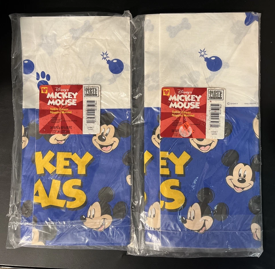 Two Mickey Mouse Paper Table Cover - Birthday Party Decorations Disney 54 x 89 - Image 1 of 4