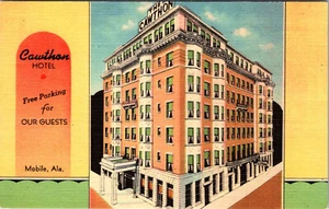 MÓVIL, ALABAMA - HOTEL CAWTHON - POSTAL DE LINO DE COLECCIÓN - Imagen 1 de 2