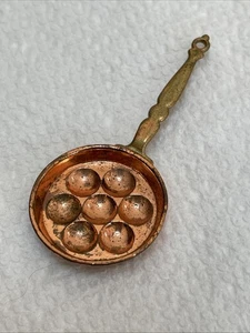 DOLL HOUSE MINIATURE COPPER AEBLESKIVER DANISH CAKE PAN/BODO HENNIG - Picture 1 of 12
