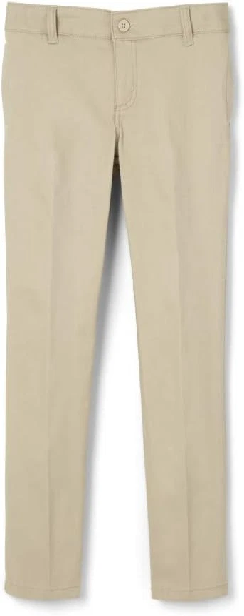 Pantalón French Toast para niñas talla extendida ajustado elástico sarga - caqui - 7 Foto 1 de 1