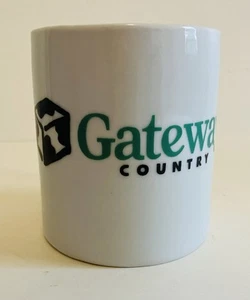 Gateway Country Computers Coffee Tea Mug Cow Box Logo White Green Vintage New - Picture 1 of 9
