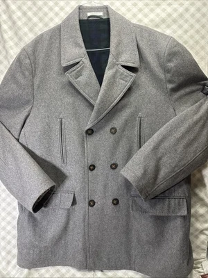 Lauren Ralph Lauren Peacoat Mens Size 54L Gray Double-Breasted Wool Jacket - Image 1 of 4