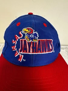Vintage 90s University of Kansas Jayhawks Snap Back Hat The Game Rare Design - Picture 1 of 8