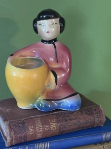 Vintage Shawnee Pottery Asian Girl Planter Pink Dress 5" - Picture 1 of 10