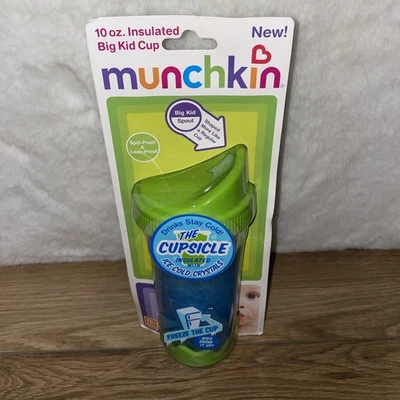 Munchkin 10oz Insulated Big Kid Cup Ice Cold Crystals Spill Proof Blue NOS NEW - Image 1 of 4