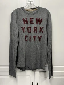 RUEHL 925 Greenwich NY New York City Distressed Gray Sweatshirt - Medium Y2K - Picture 1 of 7