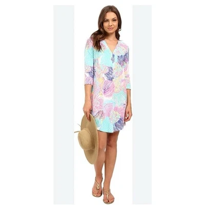 LILLY PULITZER Multi Roar Sea Ali Dress Vacation Swim Cover Up Medium 20417 - Image 1 of 4