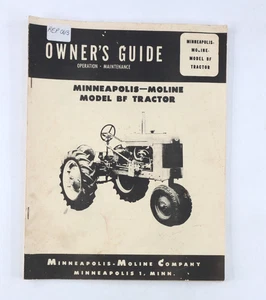 Minneapolis Moline Model BF Tractor Owners Guide Manual - Picture 1 of 3