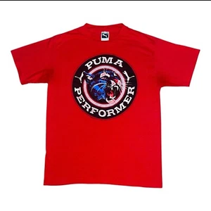 Vintage 80s Big Face Puma Performer T Shirt Single Stitch Mens Large Made In USA - Picture 1 of 20