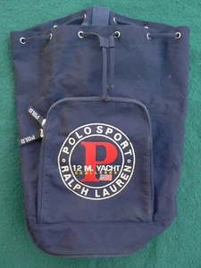 Vintage 90's Polo Sport 12M Yacht Challenge Ralph Lauren Canvas Backpack Bag - Picture 1 of 14