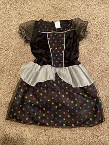 Girls Halloween Costume Black With Stars Sequins Dress Size Large 10/12 - Picture 1 of 3