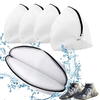 Lot de 4 Filet Lavage Chaussures Machine à Laver Filet à Linge Sacs Chaussure... - Photo 1/4