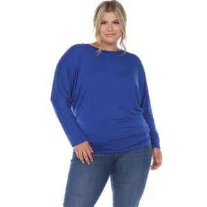 White Mark Womens Size XL Blue Dolman Sleeve Top Long Sleeve Rayon Blend - Picture 1 of 9