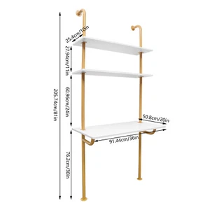 Modern Wall Mounted Desk Wall Organizer Wall Mount Computer Writing Table - Picture 1 of 11