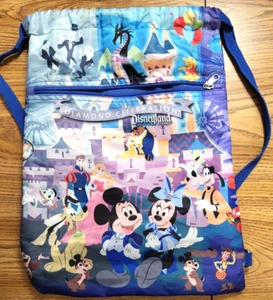 Disney Disneyland 60th Diamond Celebration Character Drawstring Bag Backpack - Bild 1 von 11