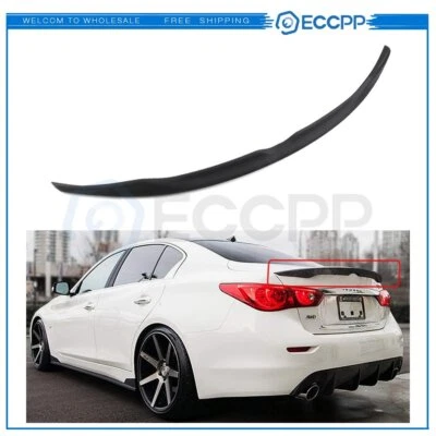 For 2014-2020 INFINITI Q50 S SPORT STYLE Car Trunk Spoiler Wing Black ABS - Image 1 of 4