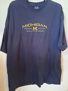 A/S SPORTS MICHIGAN WOLVERINES T-SHIRT Mens Sz XXL (2XL) 100% Cotton Navy Blue - Picture 1 of 3