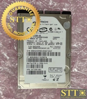 0A53436 HITACHI 80GB SATA 7.2K 2.5" MODEL- HTS722080K9S HDD HP 447358-001 - Image 1 of 2
