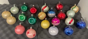 22 adornos vintage para árbol de Navidad de vidrio mercurio Polonia pintados a mano brillo - Imagen 1 de 22