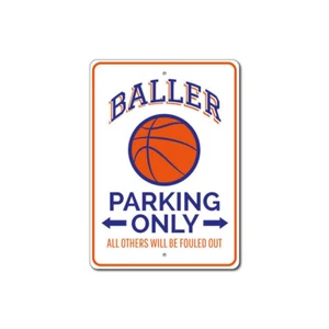 Baller Parking Sign, Ball Player Aluminum Metal Decor Sign - Picture 1 of 4