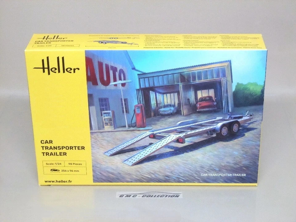 CARRELLO PORTA AUTO CAR TRANSPORTER TRAiLER KiT Di MONTAGGiO HELLER 1/24 - Immagine 1 di 1