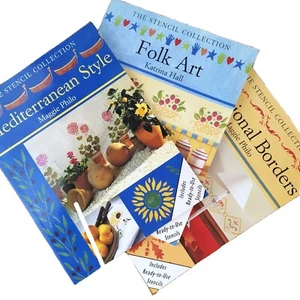THE STENCIL COLLECTION - Mediterranean, Folk Art, Traditional Borders x3 Books - Picture 1 of 24