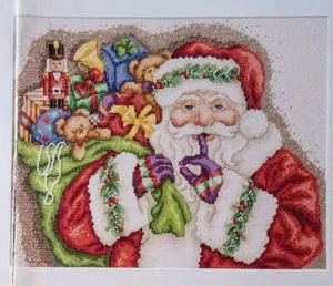 Punto de Cruz "PADRE NAVIDAD" patrón ~ juguetes, Santa, acebo, cascanueces  - Imagen 1 de 1