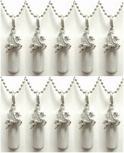 Set of TEN Brushed Silver Winged Horse CREMATION URNS w/Pouches, Chains, Funnel - Bild 1 von 6
