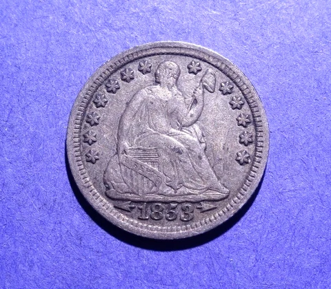 1853 w/arrows Liberty Seated Half Dime  XF Cover