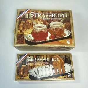 Lot 2 Vintage Germany Marmeladenglas Set und Toastständer Sets WMF Cromargan Strassburg - Bild 1 von 13