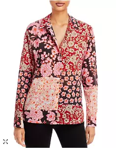 JOHNNY WAS Size M Flora Patchwork Work Shop Floral Long Sleeve Shirt - Foto 1 di 16