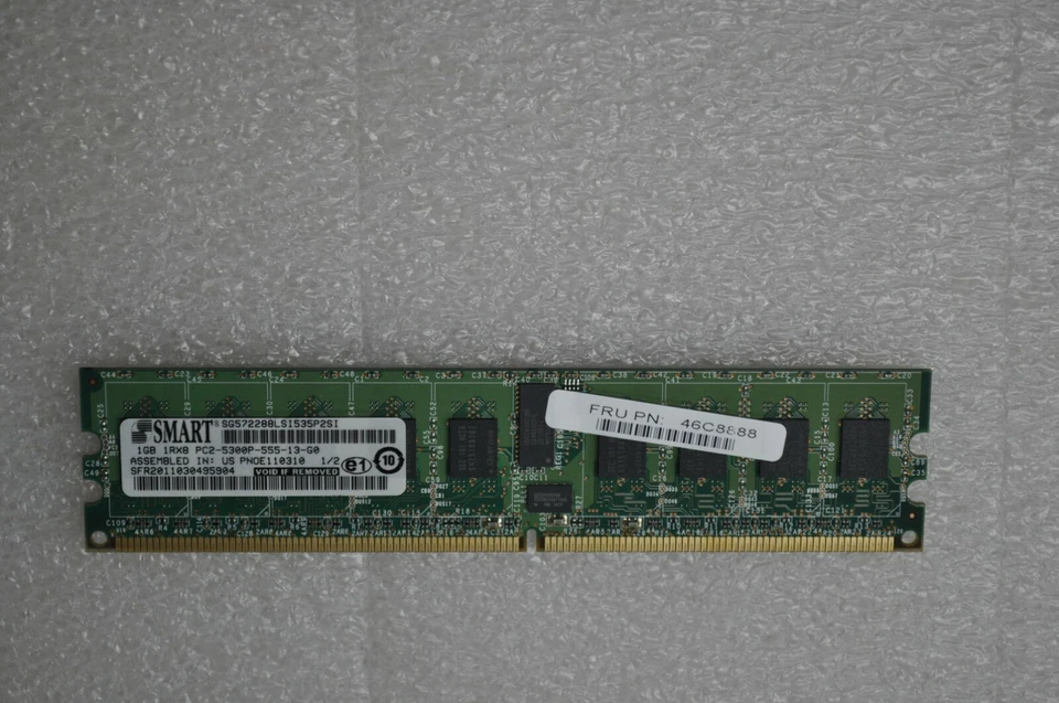 IBM Memory 1GB PC2-5300 DDR2-667MHz Registered Memory Module Upgrade 46C8888 - Image 1 of 3