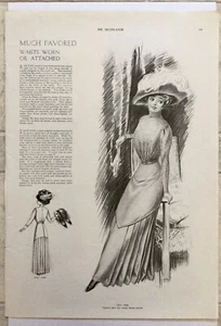 The Delineator 1910's Print Ad Much Favored Waists Women's Fashion - Picture 1 of 5