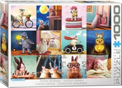 Funny Bunnies 1000 Piece Jigsaw Puzzle Eurographics New - Image 1 of 3